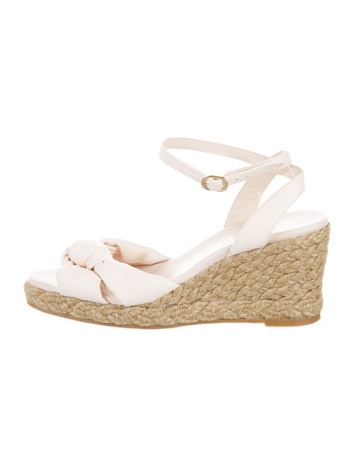 Stuart Weitzman Leather Colorblock Pattern Espadrilles
