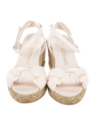 Stuart Weitzman Leather Colorblock Pattern Espadrilles