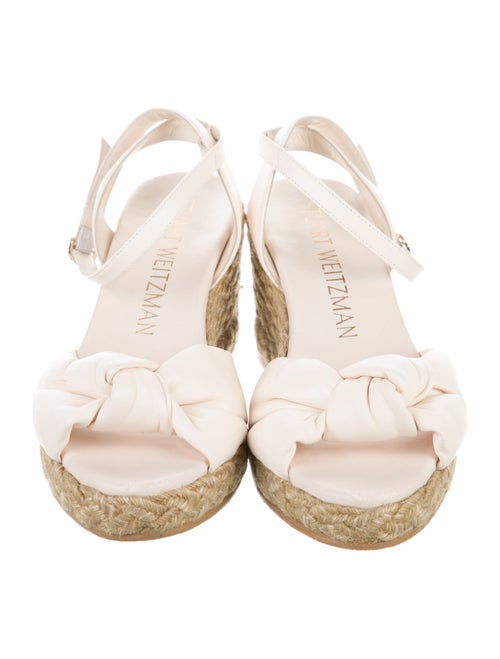 Stuart Weitzman Leather Colorblock Pattern Espadrilles