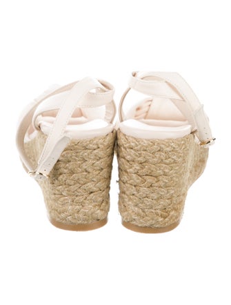 Stuart Weitzman Leather Colorblock Pattern Espadrilles