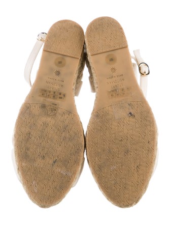 Stuart Weitzman Leather Colorblock Pattern Espadrilles