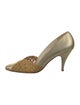 Stuart Weitzman Leather Lace Trim Embellishment D'Orsay Pumps