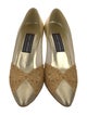 Stuart Weitzman Leather Lace Trim Embellishment D'Orsay Pumps