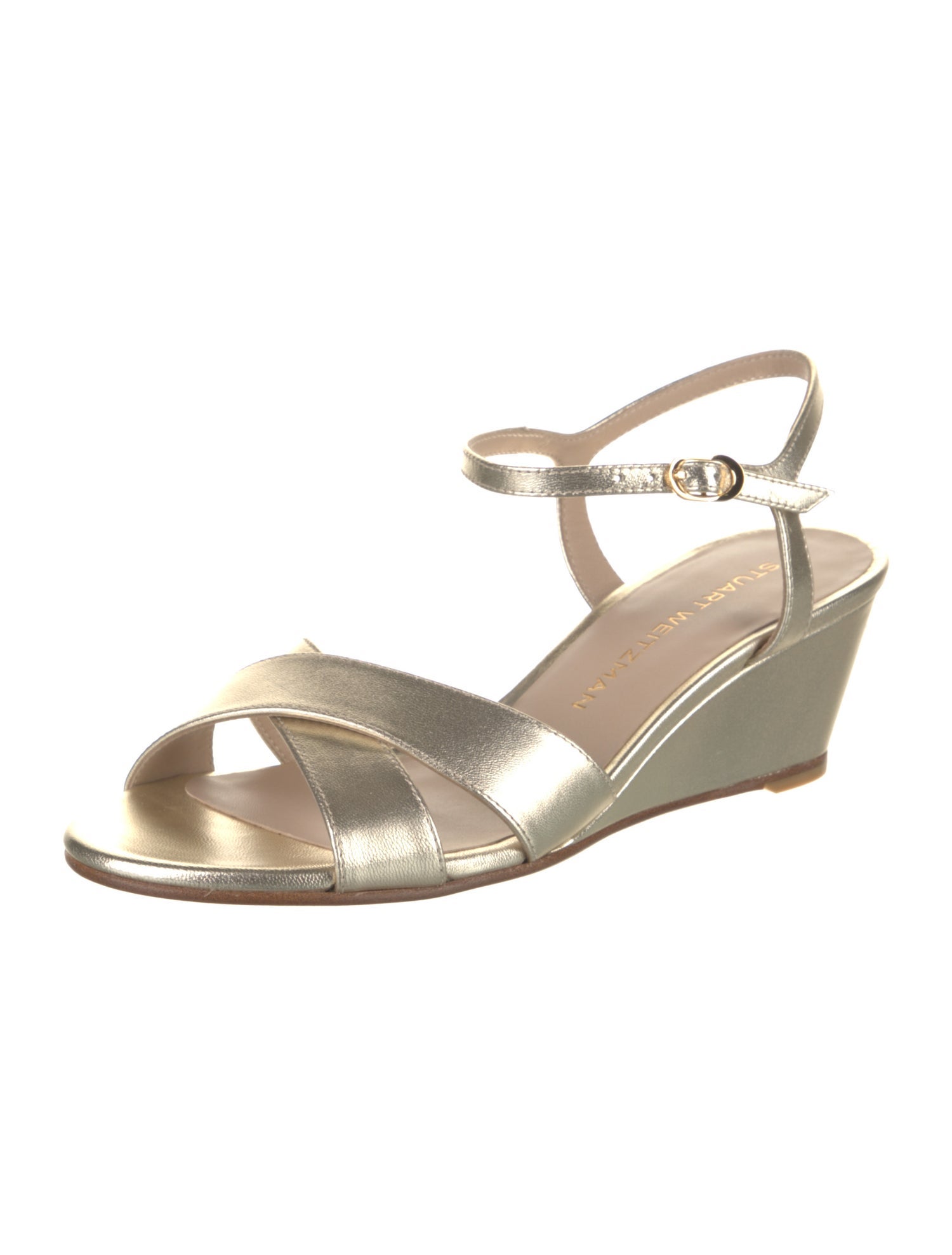 Stuart Weitzman Leather Cutout Accent Sandals