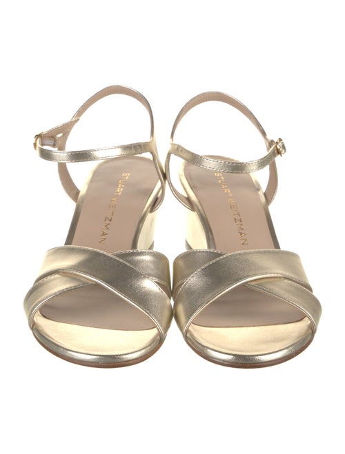 Stuart Weitzman Leather Cutout Accent Sandals