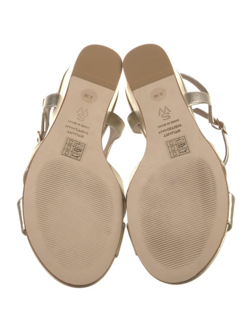 Stuart Weitzman Leather Cutout Accent Sandals