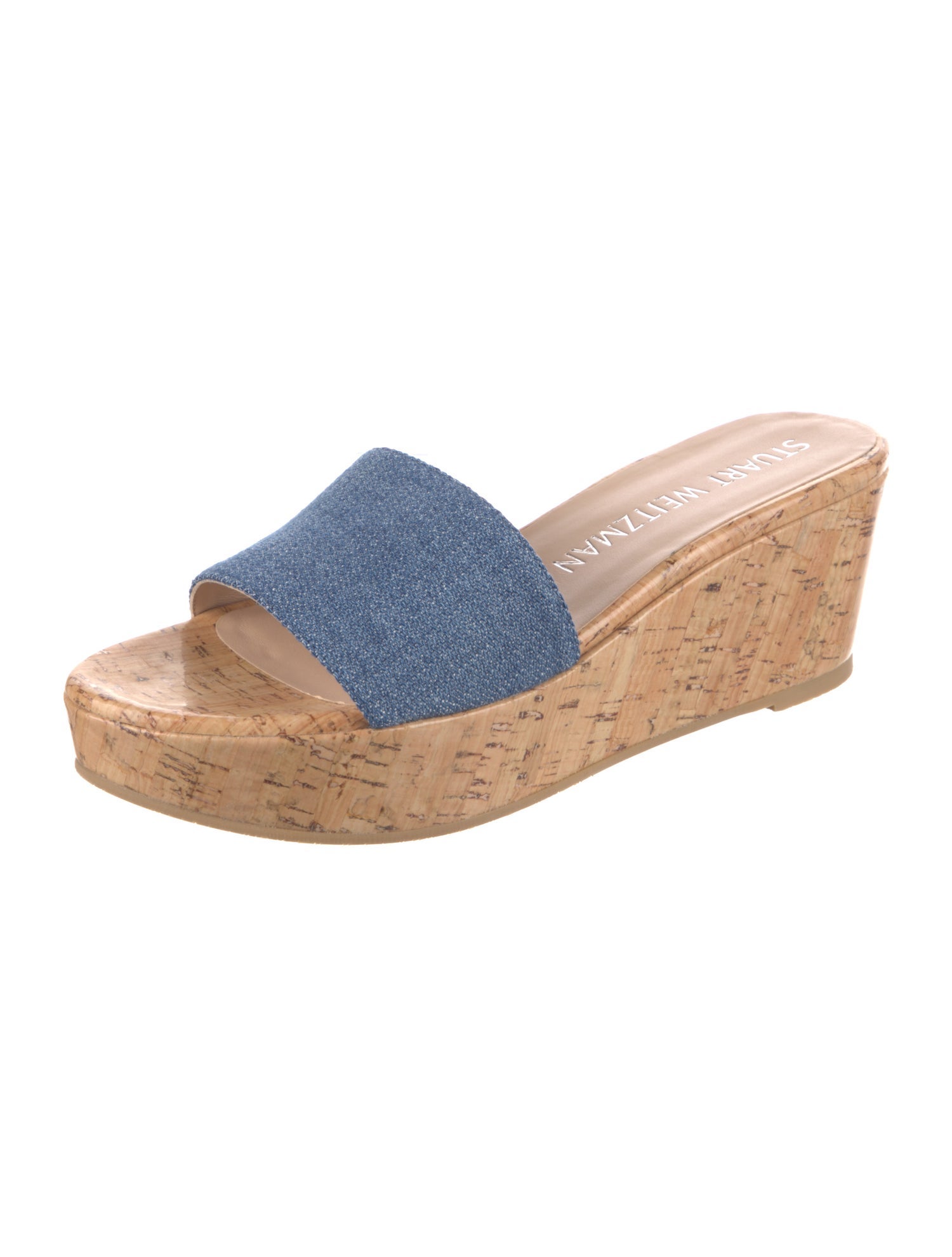 Stuart Weitzman Denim Slides