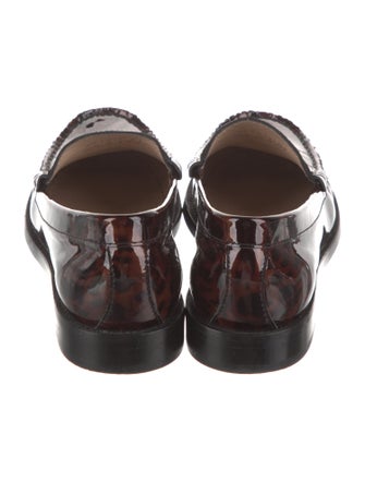 Stuart Weitzman Patent Leather Animal Print Loafers