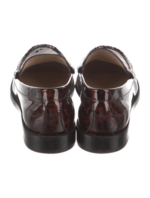 Stuart Weitzman Patent Leather Animal Print Loafers