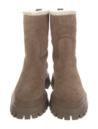 Stuart Weitzman Suede Combat Boots