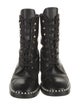 Stuart Weitzman Leather Studded Accents Combat Boots