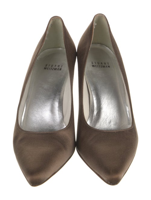 Stuart Weitzman Satin Crystal Embellishments Pumps