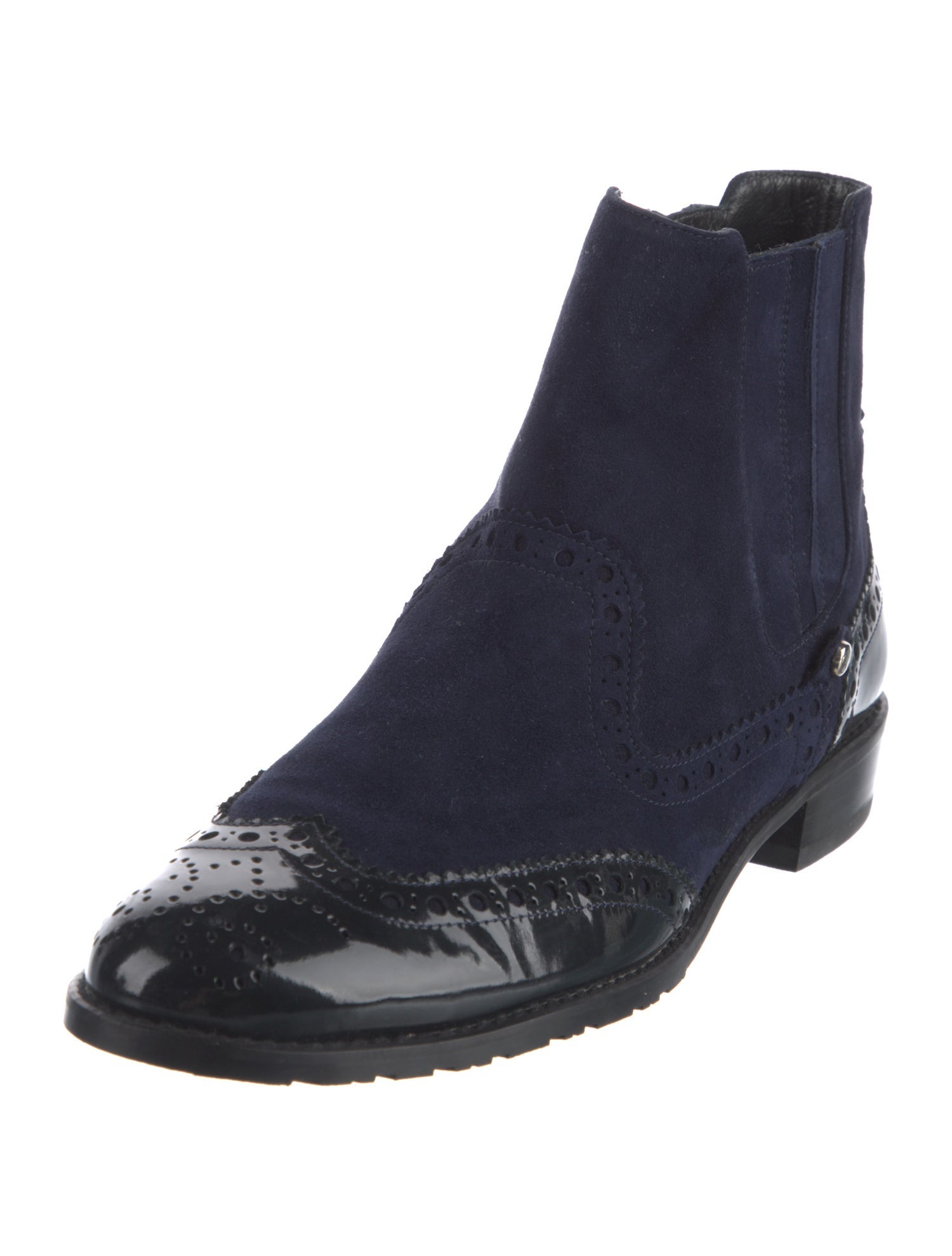 Stuart Weitzman Suede Lasercut Accents Chelsea Boots