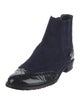 Stuart Weitzman Suede Lasercut Accents Chelsea Boots