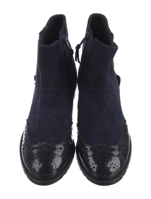 Stuart Weitzman Suede Lasercut Accents Chelsea Boots