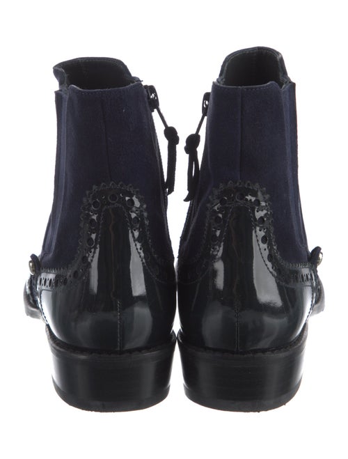 Stuart Weitzman Suede Lasercut Accents Chelsea Boots