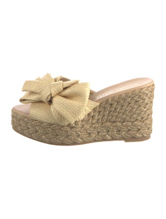 Stuart Weitzman Raffia Bow Accents Espadrilles