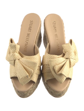 Stuart Weitzman Raffia Bow Accents Espadrilles
