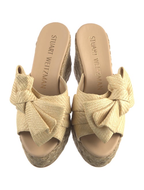 Stuart Weitzman Raffia Bow Accents Espadrilles