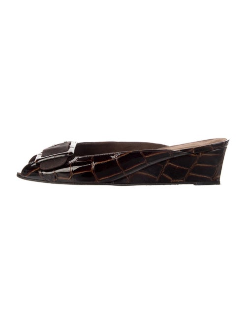 Stuart Weitzman Leather Printed Mules
