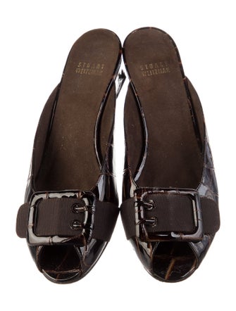 Stuart Weitzman Leather Printed Mules