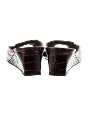 Stuart Weitzman Leather Printed Mules