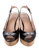 Stuart Weitzman Patent Leather Colorblock Pattern Slingback Pumps