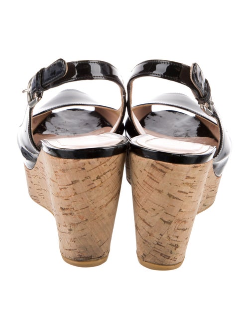 Stuart Weitzman Patent Leather Colorblock Pattern Slingback Pumps