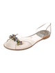 Stuart Weitzman Rubber Crystal Embellishments Sandals