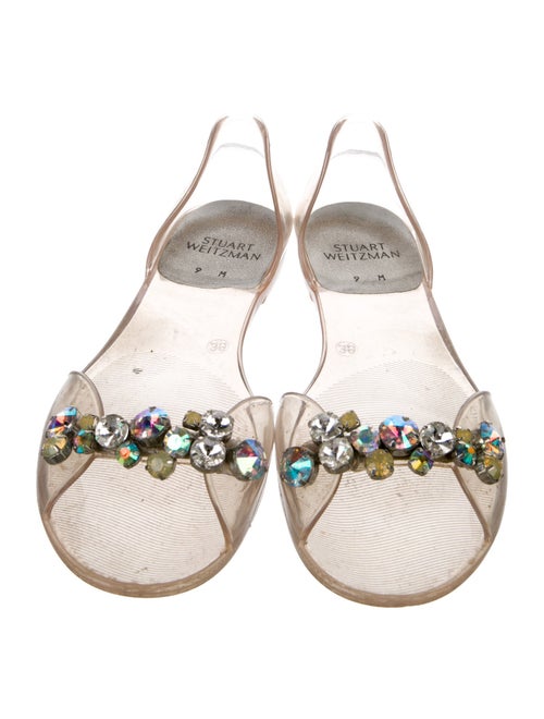 Stuart Weitzman Rubber Crystal Embellishments Sandals