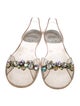 Stuart Weitzman Rubber Crystal Embellishments Sandals