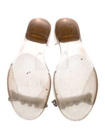 Stuart Weitzman Rubber Crystal Embellishments Sandals