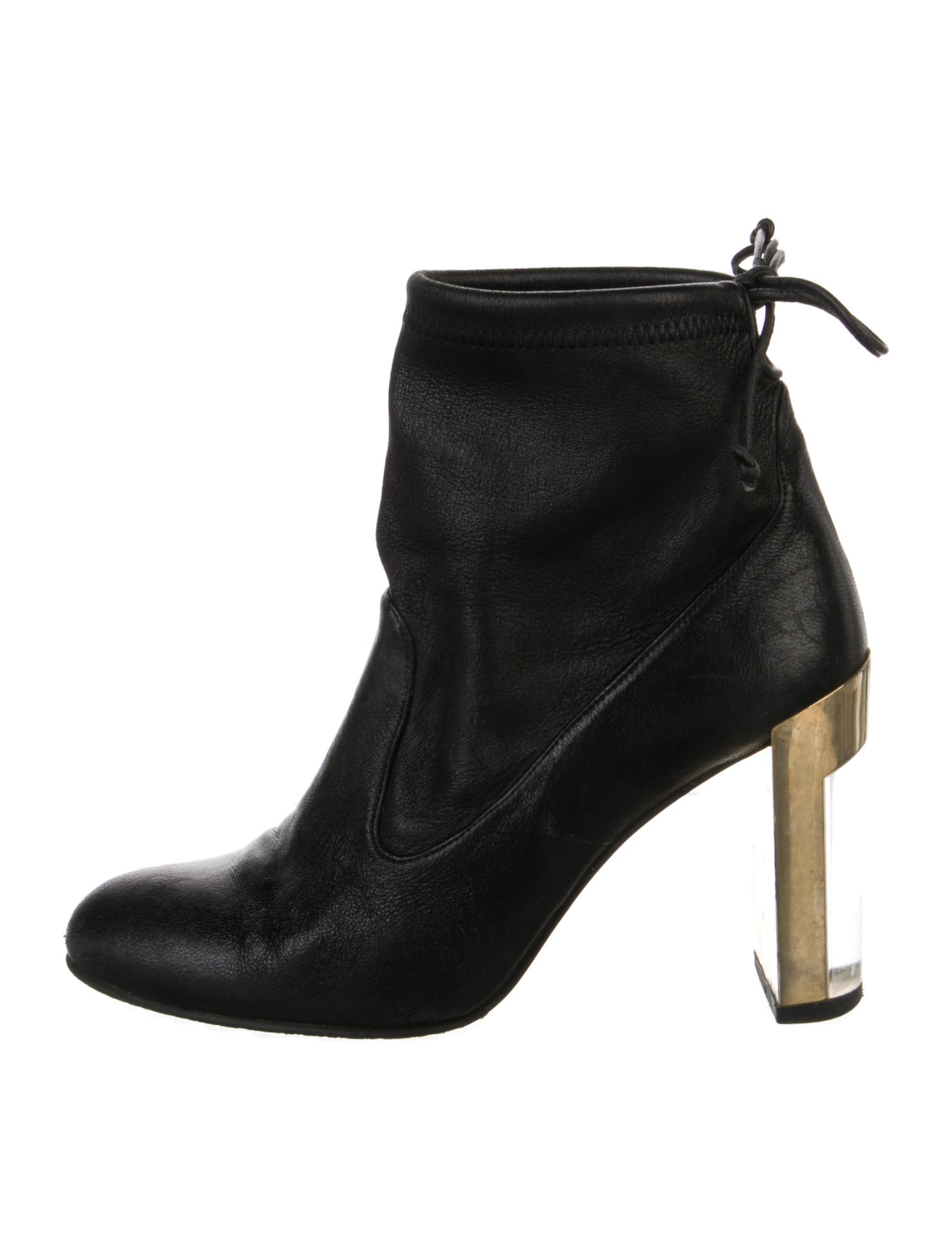 Stuart Weitzman Leather Colorblock Pattern Lace-Up Boots