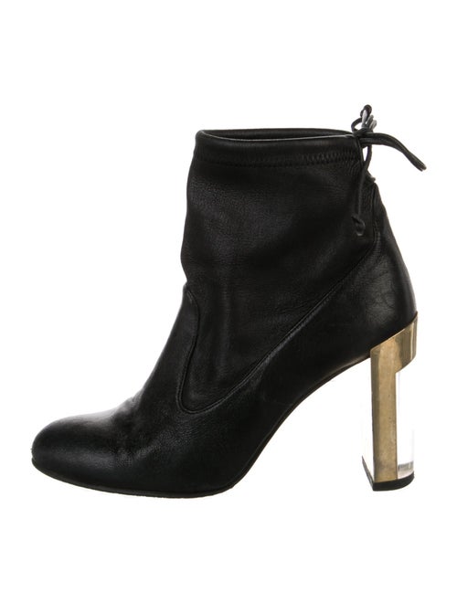 Stuart Weitzman Leather Colorblock Pattern Lace-Up Boots