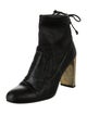 Stuart Weitzman Leather Colorblock Pattern Lace-Up Boots