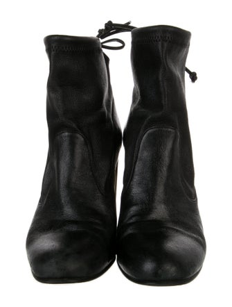 Stuart Weitzman Leather Colorblock Pattern Lace-Up Boots