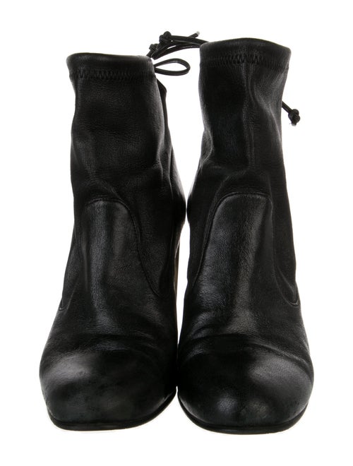 Stuart Weitzman Leather Colorblock Pattern Lace-Up Boots