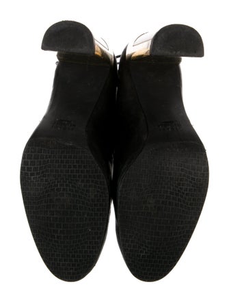 Stuart Weitzman Leather Colorblock Pattern Lace-Up Boots