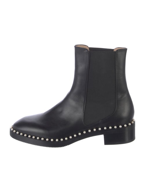 Stuart Weitzman Faux Pearl Accents Leather Chelsea Boots
