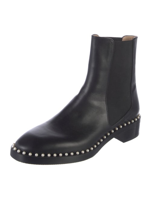 Stuart Weitzman Faux Pearl Accents Leather Chelsea Boots