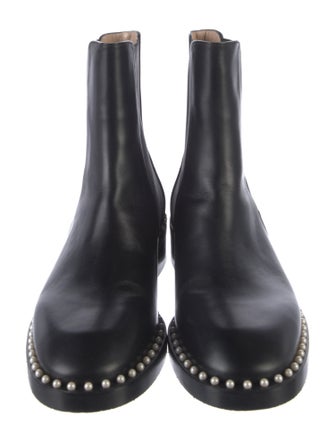 Stuart Weitzman Faux Pearl Accents Leather Chelsea Boots