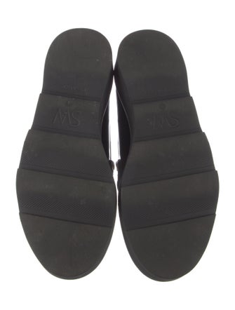 Stuart Weitzman Patent Leather Crystal Embellishments Loafers