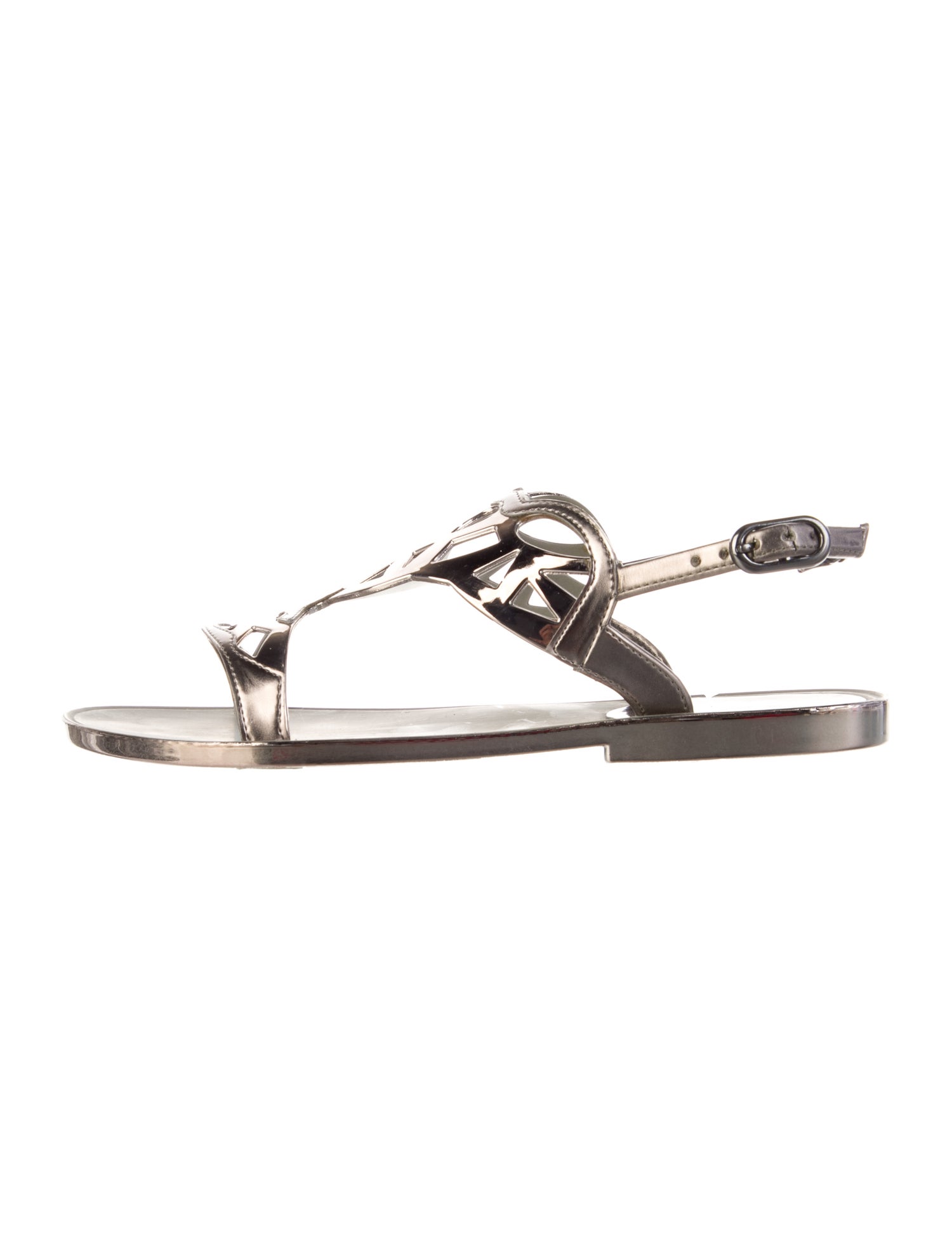 Stuart Weitzman Rubber T-Strap Sandals w/ Tags