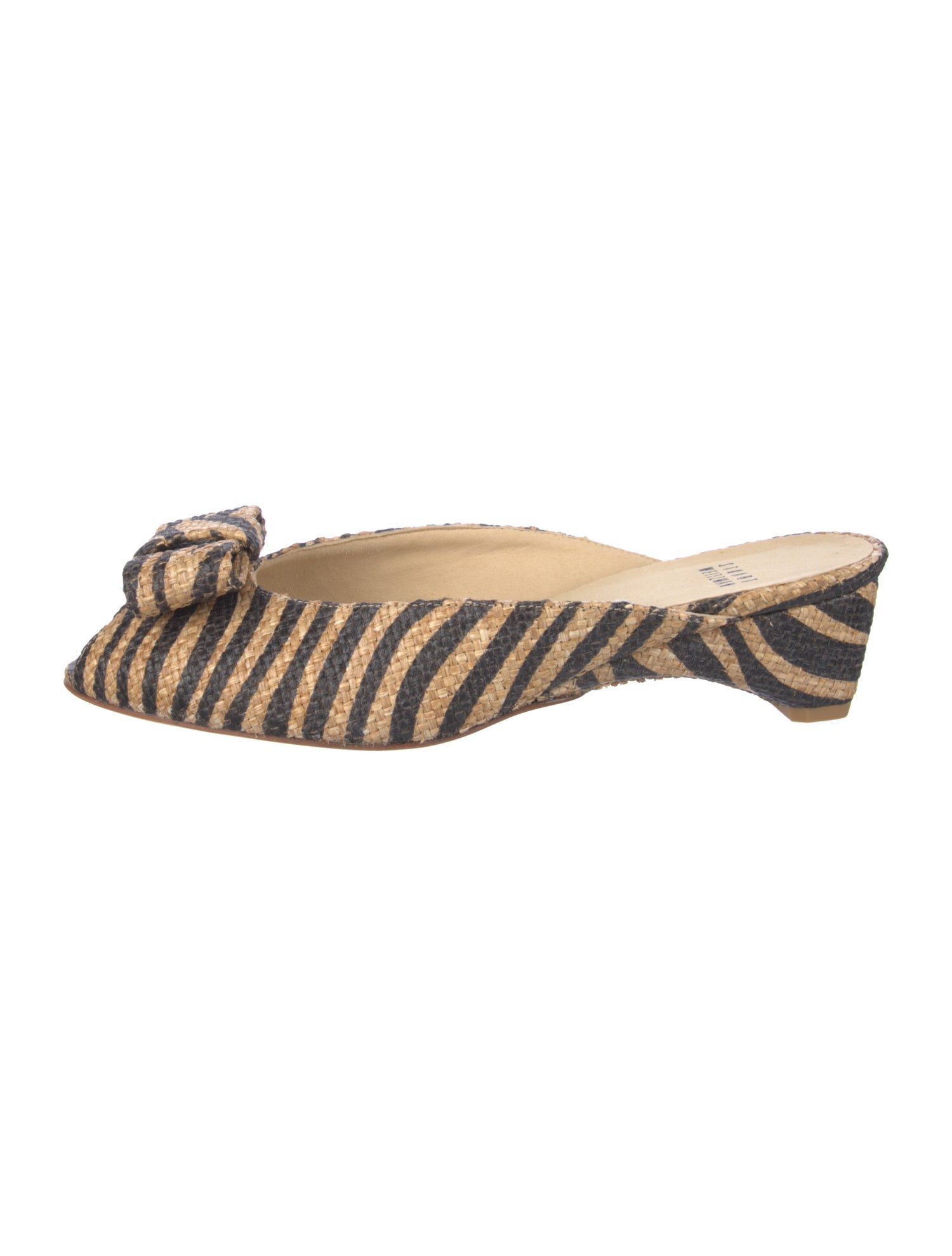 Stuart Weitzman Raffia Striped Mules w/ Tags