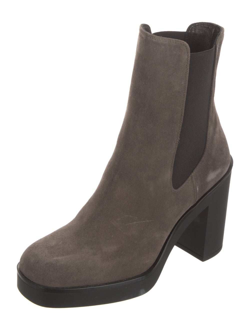Stuart Weitzman Suede Ankle Chelsea Boots Grey Sq… - image 2