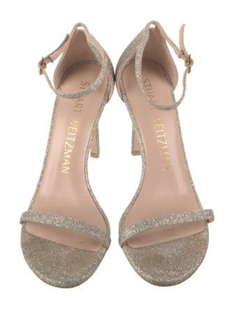 Stuart Weitzman Glitter Animal Print Sandals