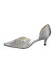 Stuart Weitzman Satin Crystal Embellishments D'Orsay Pumps