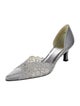 Stuart Weitzman Satin Crystal Embellishments D'Orsay Pumps