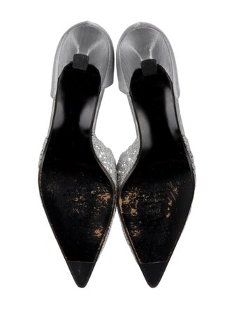 Stuart Weitzman Satin Crystal Embellishments D'Orsay Pumps