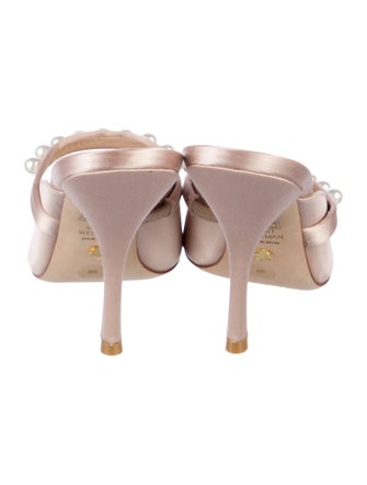 Stuart Weitzman Satin Mules